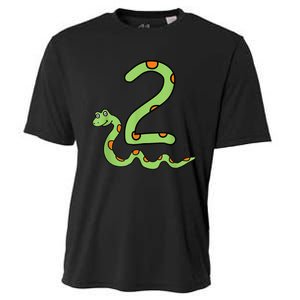 Snake Birthday Boy Kids Reptile Animal Number 2 2nd Bday Cooling Performance Crew T-Shirt