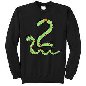 Snake Birthday Boy Kids Reptile Animal Number 2 2nd Bday Sweatshirt