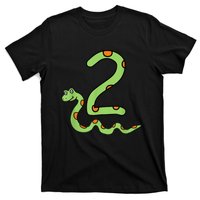 Snake Birthday Boy Kids Reptile Animal Number 2 2nd Bday T-Shirt