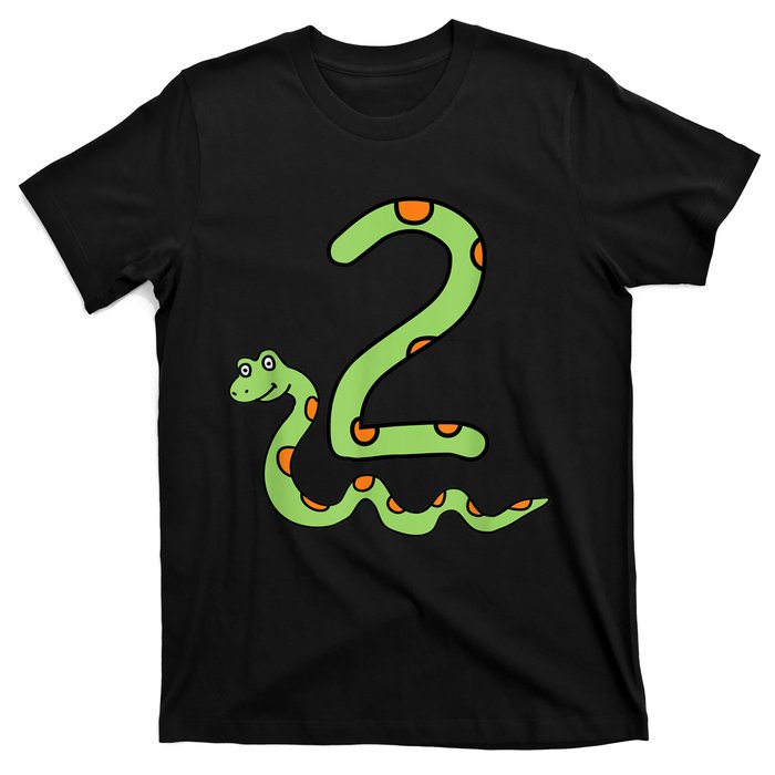 Snake Birthday Boy Kids Reptile Animal Number 2 2nd Bday T-Shirt