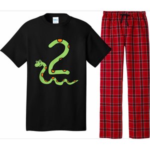 Snake Birthday Boy Kids Reptile Animal Number 2 2nd Bday Pajama Set