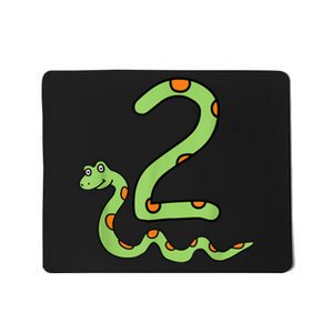 Snake Birthday Boy Kids Reptile Animal Number 2 2nd Bday Mousepad