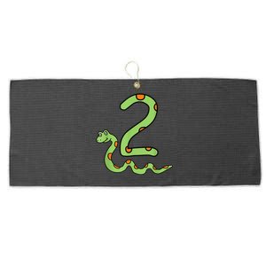 Snake Birthday Boy Kids Reptile Animal Number 2 2nd Bday Large Microfiber Waffle Golf Towel