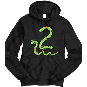 Snake Birthday Boy Kids Reptile Animal Number 2 2nd Bday Tie Dye Hoodie