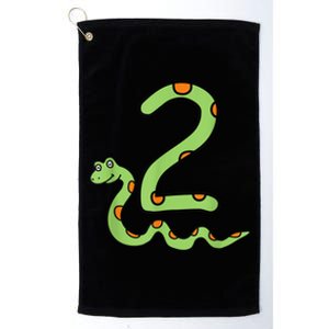 Snake Birthday Boy Kids Reptile Animal Number 2 2nd Bday Platinum Collection Golf Towel