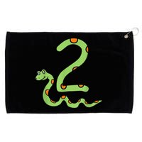 Snake Birthday Boy Kids Reptile Animal Number 2 2nd Bday Grommeted Golf Towel