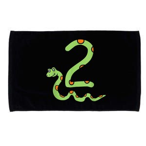 Snake Birthday Boy Kids Reptile Animal Number 2 2nd Bday Microfiber Hand Towel