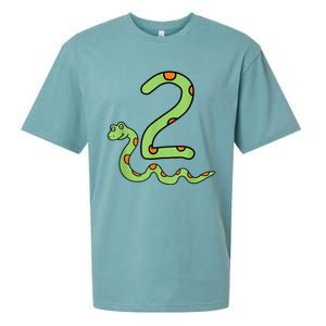 Snake Birthday Boy Kids Reptile Animal Number 2 2nd Bday Sueded Cloud Jersey T-Shirt