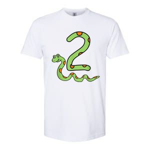 Snake Birthday Boy Kids Reptile Animal Number 2 2nd Bday Softstyle CVC T-Shirt