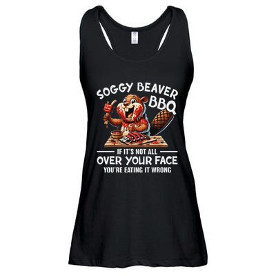 Soggy Beaver Bbq If ItS Not All Over Your Face Beaver Ladies Essential Flowy Tank
