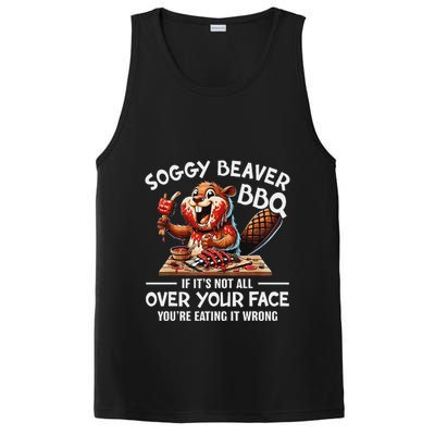 Soggy Beaver Bbq If ItS Not All Over Your Face Beaver PosiCharge Competitor Tank