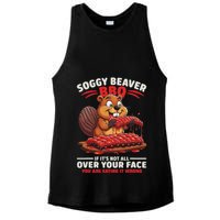 Soggy Beaver Bbq If ItS Not All Over Your Face Funny Ladies PosiCharge Tri-Blend Wicking Tank
