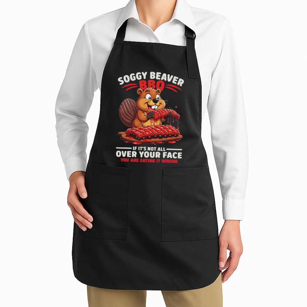Soggy Beaver Bbq If ItS Not All Over Your Face Funny Apron