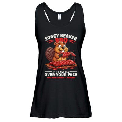 Soggy Beaver Bbq If ItS Not All Over Your Face Funny Ladies Essential Flowy Tank
