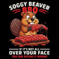 Soggy Beaver Bbq If ItS Not All Over Your Face Funny Pom Pom 12in Knit Beanie