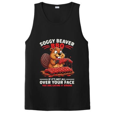 Soggy Beaver Bbq If ItS Not All Over Your Face Funny PosiCharge Competitor Tank