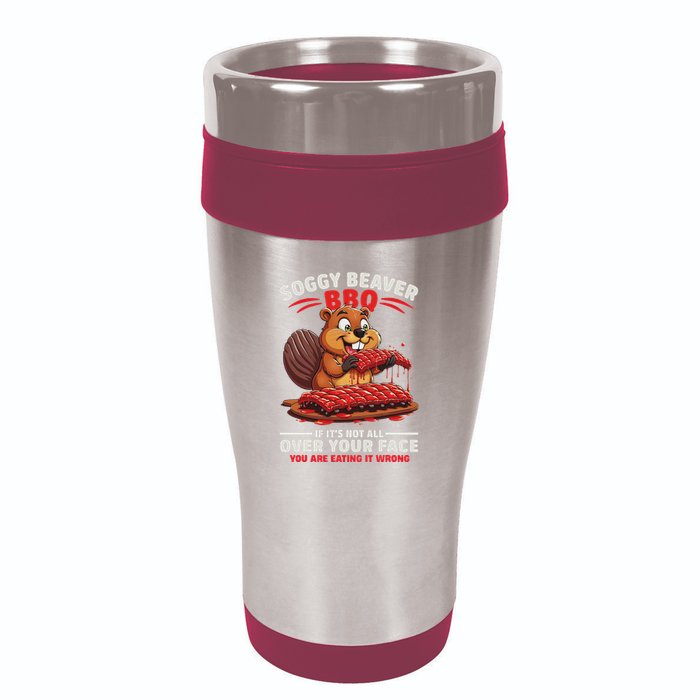 Soggy Beaver Bbq If ItS Not All Over Your Face Funny 16oz Travel Tumbler