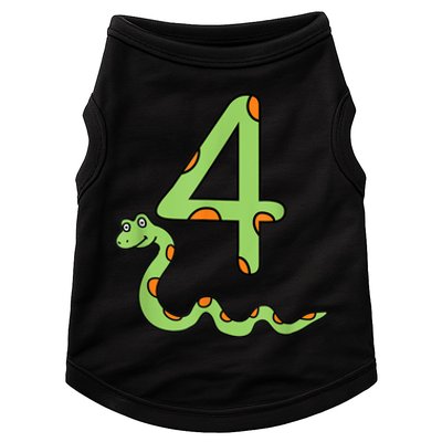 Snake Birthday Boy Kids Reptile Animal Number 4 4th Bday Doggie Tank