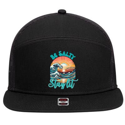Summer Beach Be Salty Stay Lit Matthew 51314 7 Panel Mesh Trucker Snapback Hat