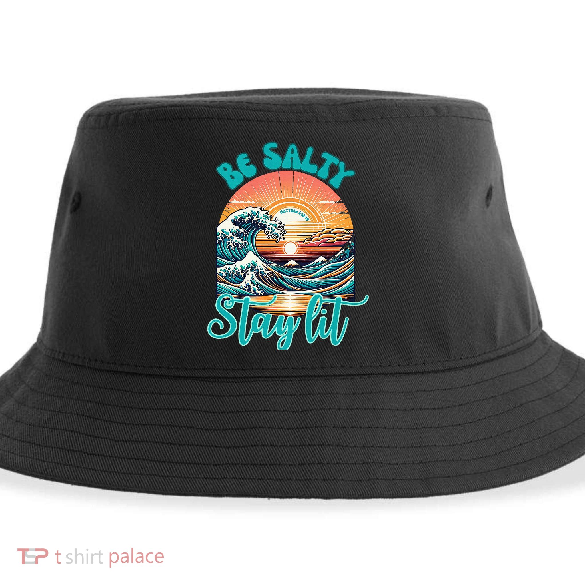 Summer Beach Be Salty Stay Lit Matthew 51314 Sustainable Bucket Hat