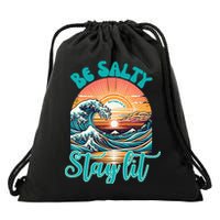Summer Beach Be Salty Stay Lit Matthew 51314 Drawstring Bag