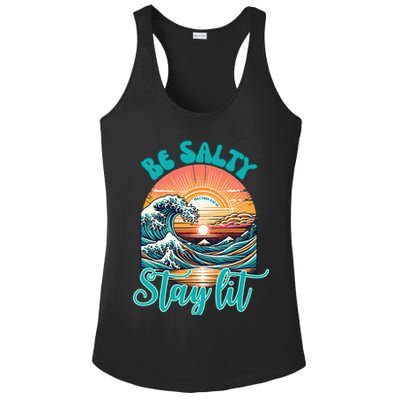 Summer Beach Be Salty Stay Lit Matthew 51314 Ladies PosiCharge Competitor Racerback Tank