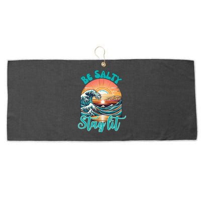 Summer Beach Be Salty Stay Lit Matthew 51314 Large Microfiber Waffle Golf Towel