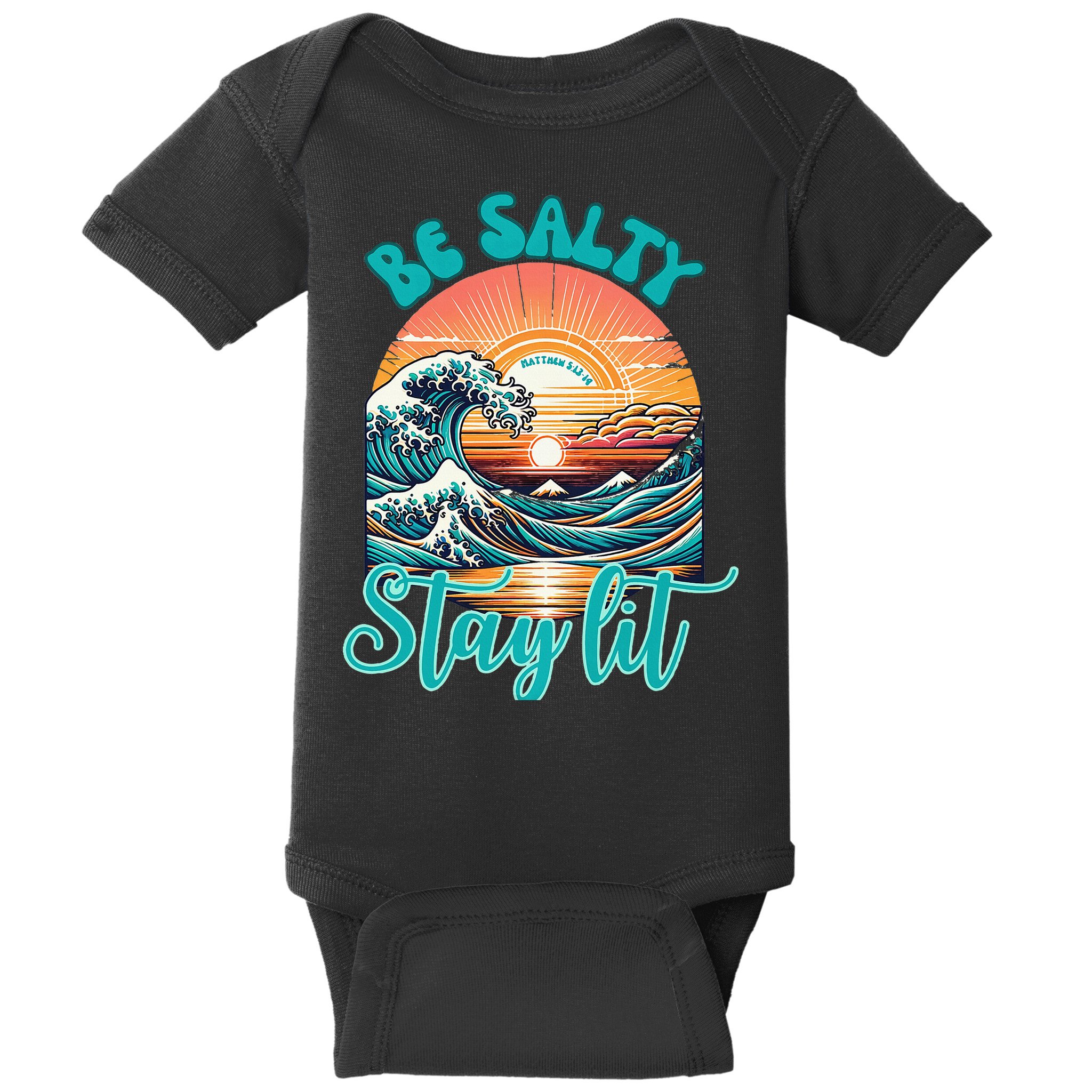 Summer Beach Be Salty Stay Lit Matthew 51314 Baby Bodysuit
