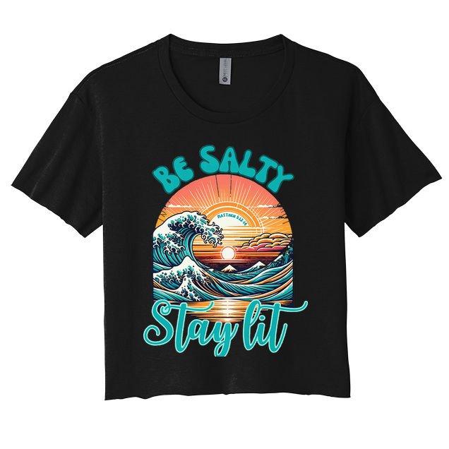 Summer Beach Be Salty Stay Lit Matthew 51314 Crop Top