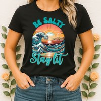 Summer Beach Be Salty Stay Lit Matthew 51314 Womens T-Shirt