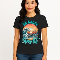 Summer Beach Be Salty Stay Lit Matthew 51314 Womens T-Shirt