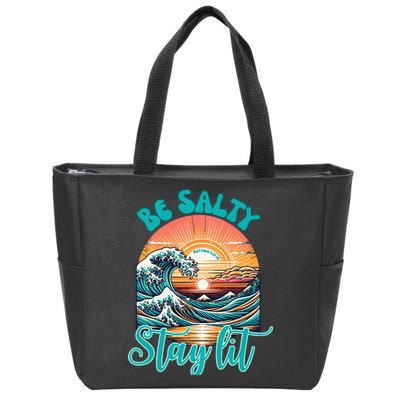 Summer Beach Be Salty Stay Lit Matthew 51314 Zip Tote Bag