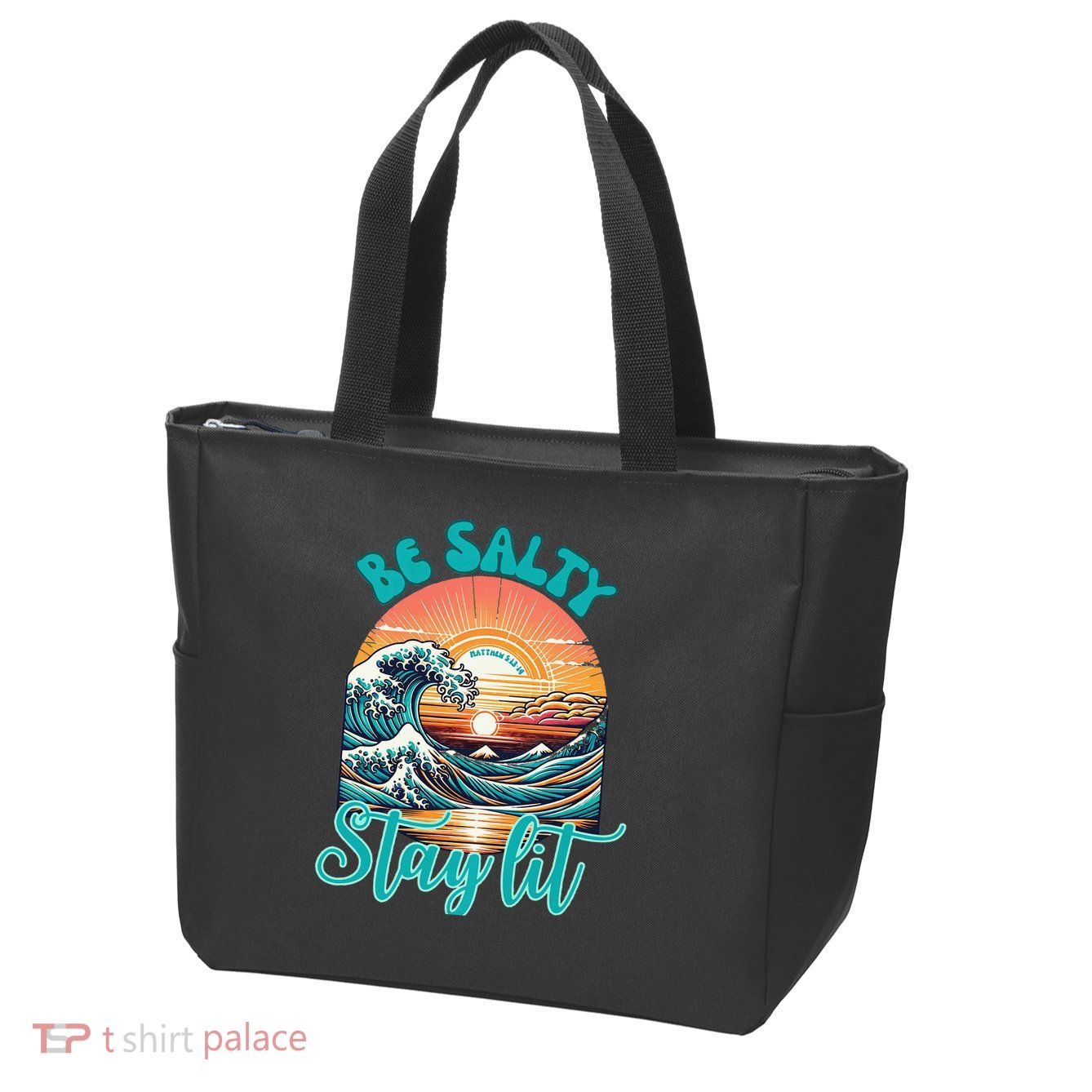 Summer Beach Be Salty Stay Lit Matthew 51314 Zip Tote Bag