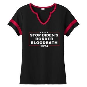 Stop BidenS Border Bloodbath Saying Trump Ladies Halftime Notch Neck Tee