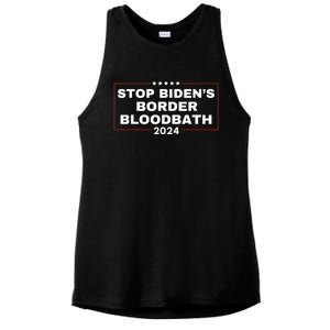 Stop BidenS Border Bloodbath Saying Trump Ladies PosiCharge Tri-Blend Wicking Tank