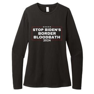 Stop BidenS Border Bloodbath Saying Trump Womens CVC Long Sleeve Shirt