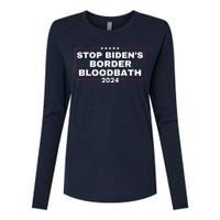 Stop BidenS Border Bloodbath Saying Trump Womens Cotton Relaxed Long Sleeve T-Shirt