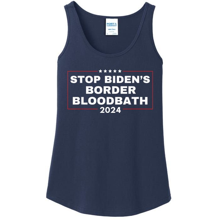 Stop BidenS Border Bloodbath Saying Trump Ladies Essential Tank