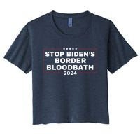 Stop BidenS Border Bloodbath Saying Trump Women's Crop Top Tee