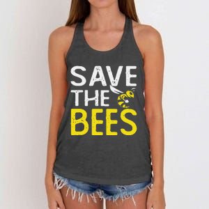 Save Bees Beekeeper Bee Keeping funny Honey Women's Knotted Racerback Tank