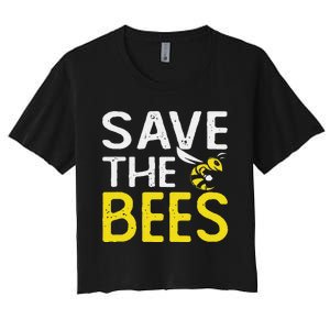 Save Bees Beekeeper Bee Keeping funny Honey Women's Crop Top Tee