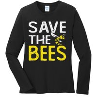 Save Bees Beekeeper Bee Keeping funny Honey Ladies Long Sleeve Shirt