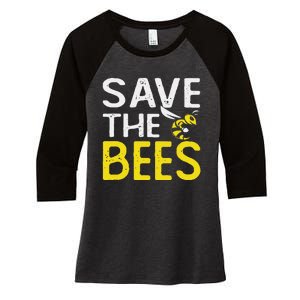 Save Bees Beekeeper Bee Keeping funny Honey Women's Tri-Blend 3/4-Sleeve Raglan Shirt