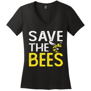 Save Bees Beekeeper Bee Keeping funny Honey Women's V-Neck T-Shirt