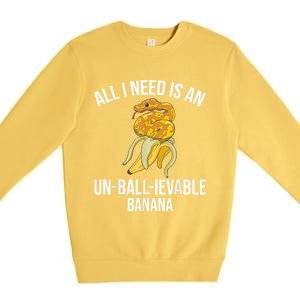 Snake Banana Ball Python Premium Crewneck Sweatshirt