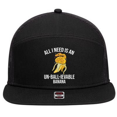 Snake Banana Ball Python 7 Panel Mesh Trucker Snapback Hat