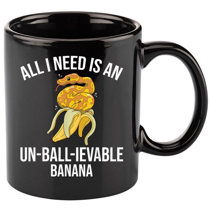 Snake Banana Ball Python 11oz C Handle Ceramic Mug