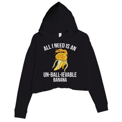Snake Banana Ball Python Crop Fleece Hoodie
