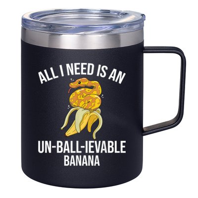 Snake Banana Ball Python 12oz Stainless Steel Coffee Mug