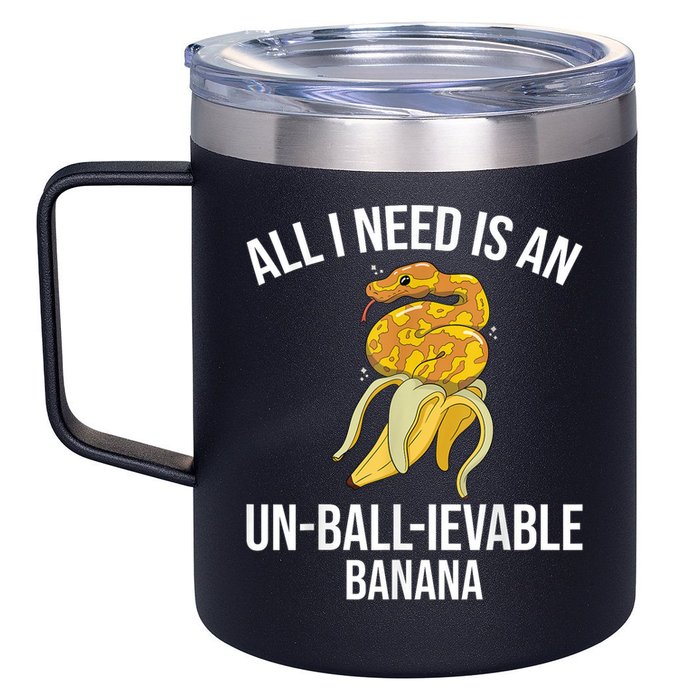 Snake Banana Ball Python 12oz Stainless Steel Coffee Mug